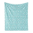 thumbnail image 1 of Greek Key Soft Flannel Fleece Blanket, Geometric Hellenic Fret Pattern in Pastel Blue and White Color Antique Revival, Cozy Plush for Indoor and Outdoor Use, 60" x 80", Seafoam White, by Ambesonne, 1 of 5