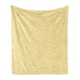 thumbnail image 1 of Greek Key Soft Flannel Fleece Blanket, Yellow and White Tile Pattern with Twisted Lines in Squares Grunge Looking Maze, Cozy Plush for Indoor and Outdoor Use, 70" x 90", Yellow White, by Ambesonne, 1 of 5