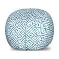 thumbnail image 1 of Greek Key Storage Toy Bag Chair, Tile Mosaic Pattern in Antique Meander and Camo Effect Print, Stuffed Animal Organizer Washable Bag, Small Size, Pale Blue White, by Ambesonne, 1 of 3
