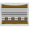 thumbnail image 1 of Greek Key Tapestry, Set of Traditional Ornaments from Greece Historical and Cultural Theme, Wall Hanging for Bedroom Living Room Dorm Decor, 80W X 60L Inches, Marigold Black White, by Ambesonne, 1 of 2
