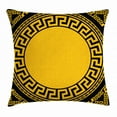 thumbnail image 1 of Greek Key Throw Pillow Cushion Cover, Sun Inspired Big Circle with Antique Fret and Triangular Corner Ornaments, Decorative Square Accent Pillow Case, 20 X 20 Inches, Marigold Black, by Ambesonne, 1 of 2