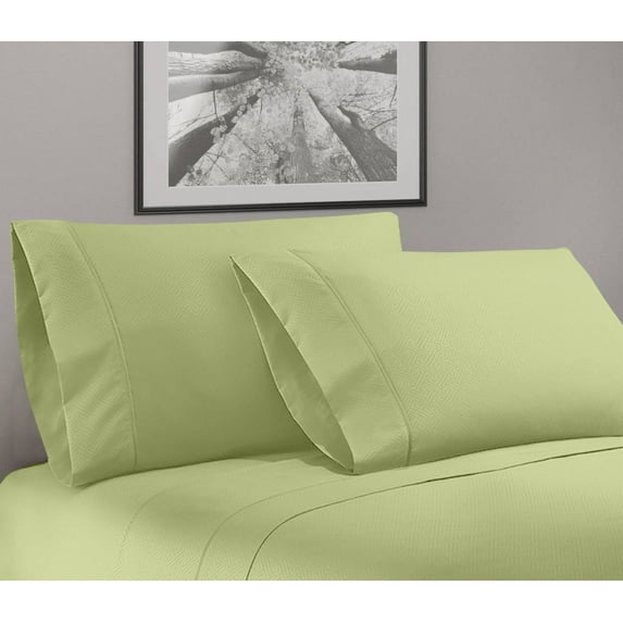 Greek Key Ultra Soft 1800 Series Egyptian Comfort 3 Piece Sheet Set (Twin XL, Sage)