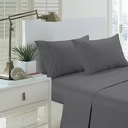 HOME SWEET HOME DREAMS Greek Key Ultra Soft 1800 Series Egyptian Comfort 4 Piece Sheet Set (King, Grey)