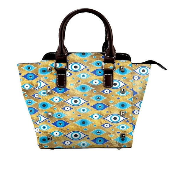 Greek Mati Mataki - Matiasma Evil Eye Pattern Rivet Fashion One-Shoulder Women's Handbag Tote Bag