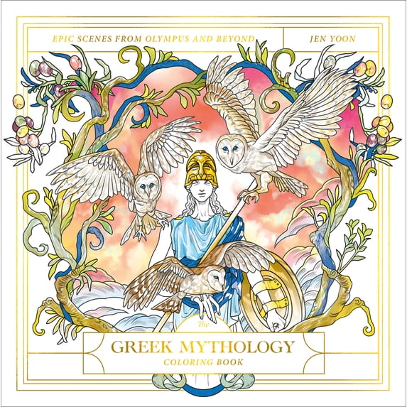 The Greek Mythology Coloring Book: Epic Scenes from Olympus and Beyond, 96 pages (Paperback)