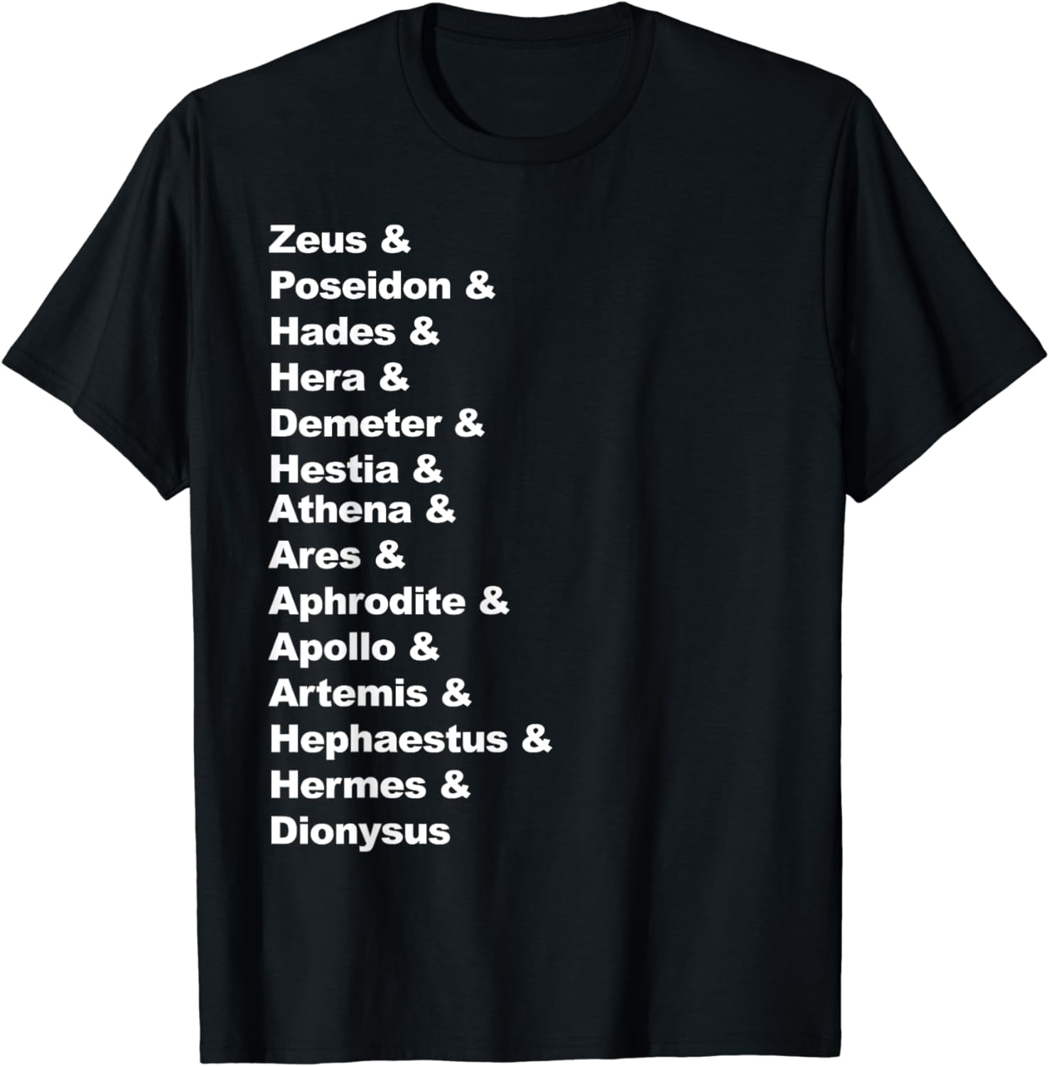 Greek Mythology Gods Pantheon List of Demigod Names T-Shirt - Walmart.com