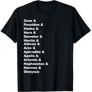 Greek Mythology Gods Pantheon List of Demigod Names T-Shirt
