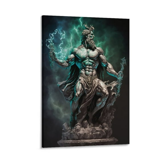 Greek Mythology Mighty Zeus Poster Home Decor Poster Wall Art Hanging Picture Print Bedroom Decorative Painting Posters Room Aesthetic 12x18inch(30x45cm)