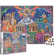 Greek Mythology Olympian Gods Jigsaw Puzzle for Adults 1000 Pieces, Vibrant Ancient Art Illustration, Thick Cardboard Matte Finish, Perfect Gift for History Lovers