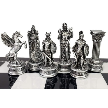 Greek Mythology Olympus Gods Chess Men Set Pewter Bronze Color -NO Board