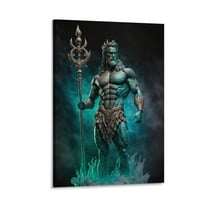 Greek Mythology Poseidon God of The Seas Poster Canvas Wall Art Prints Poster Gifts Photo Picture Painting Posters Room Decor Home Decorative 08x12inch(20x30cm)