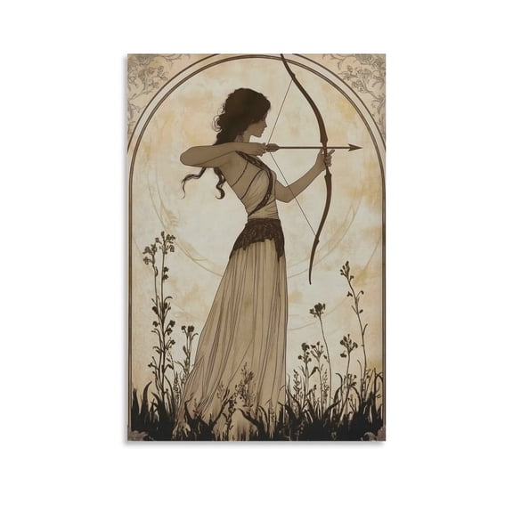 Greek Mythology Poster Artemis Wall Art, Greek Goddess of Hunting 3 Gifts Canvas Painting Poster Wall Art Decorative Picture Prints Modern Decor 16x24inch(40x60cm)