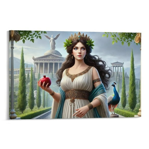 Greek Mythology Poster Hera - Queen of The Gods Wall Art Picture Painting Poster Canvas Print Posters Artworks Bedroom Living Room Decor 08x12inch(20x30cm)