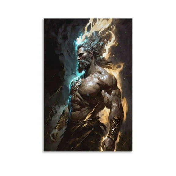 Greek Mythology Poster Zeus Wall Art Poster Gifts Bedroom Prints Home Decor Hanging Picture Canvas Painting Posters 24x36inch(60x90cm)