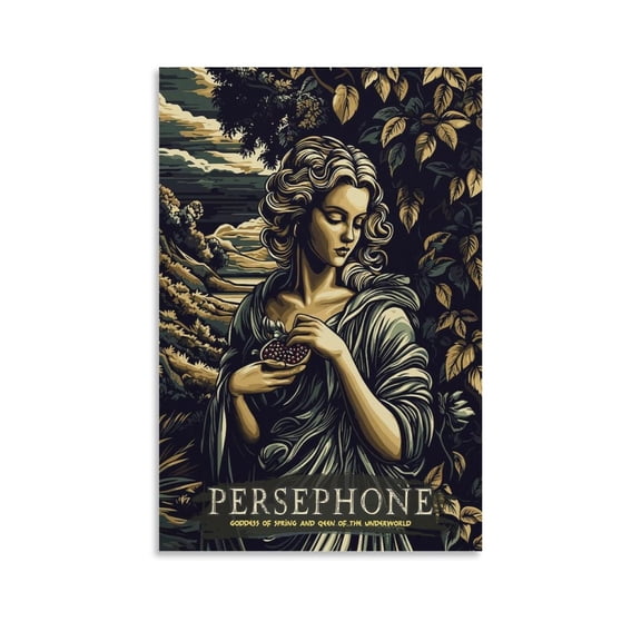Greek Mythology Vintage Poster Persephone Greek Goddess Underworld Queen Gifts Canvas Painting Poster Wall Art Decorative Picture Prints Modern Decor 20x30inch(50x75cm)