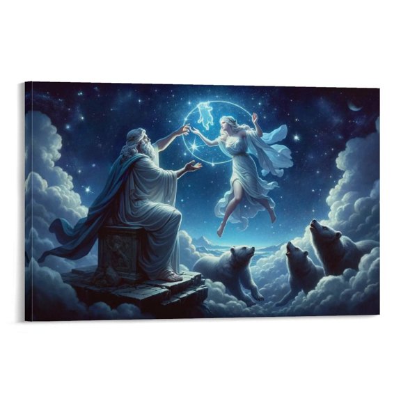 Greek Myths About The Stars Poster Ursa Major And Minor Picture Print Wall Art Poster Painting Canvas Posters Artworks Gift Room Aesthetic 08x12inch(20x30cm)