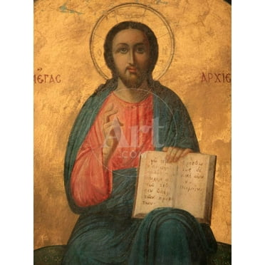Greek Orthodox Icon Depicting Christ as High Priest, Thessaloniki, Macedonia, Greece, Europe, Religion Unframed Photographic Print Wall Art by Godong Sold by ArtCom