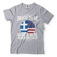 thumbnail image 1 of Greek Patriotic Shirt Greek American Shirt Greece USA Patriotic Flag Shirt Greece National Shirt (3X-Large Grey), 1 of 6