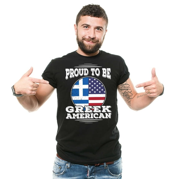 Greek Patriotic Shirt Greek American Shirt Greece USA Patriotic Flag Shirt Greece National Shirt (Small Black)