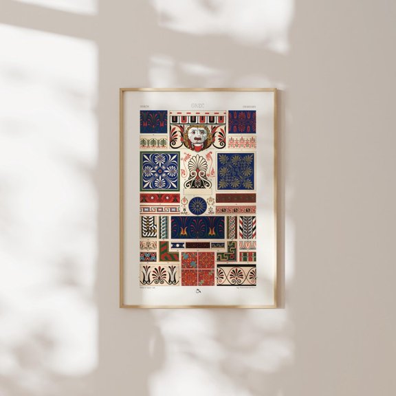 Greek Pattern Albert Racinet Lornement Polychrome Ancient Classic Wall Decor Unframed Paper Print