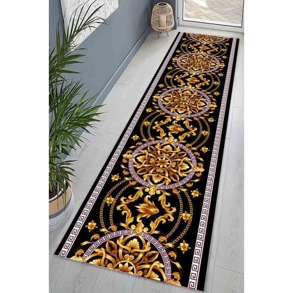 Greek Pattern Rugs, Trendy Rug, Gold Rugs, Modern Rugs, Decorative Rug, Gift For Her, Luxury Rug, Customs Rug, Machine Washable Rug, 3.3'x5' - 100x150 cm