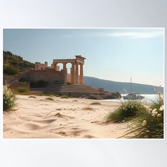 Greek Ruins 4 Poster Wall Art, Modern Wall Decor, 24x36 UNFRAMED