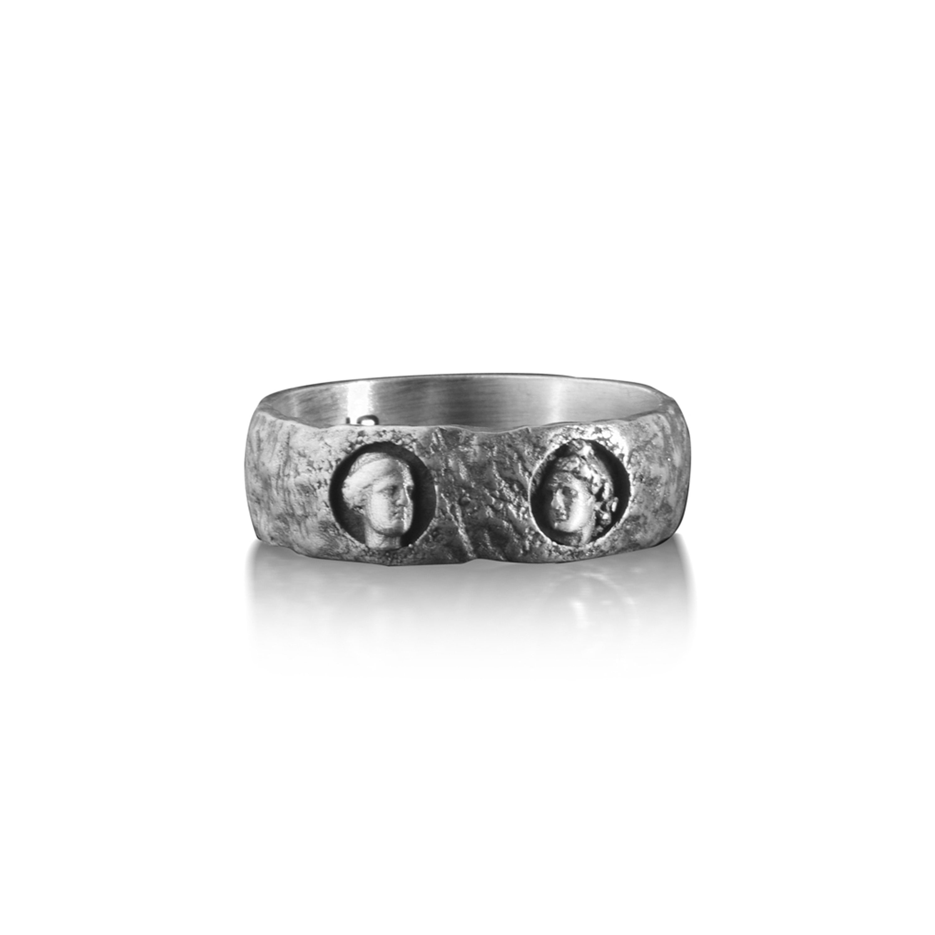 Greek Sculpture Inspired Sterling Silver Ring for Men, Ancient Greek
