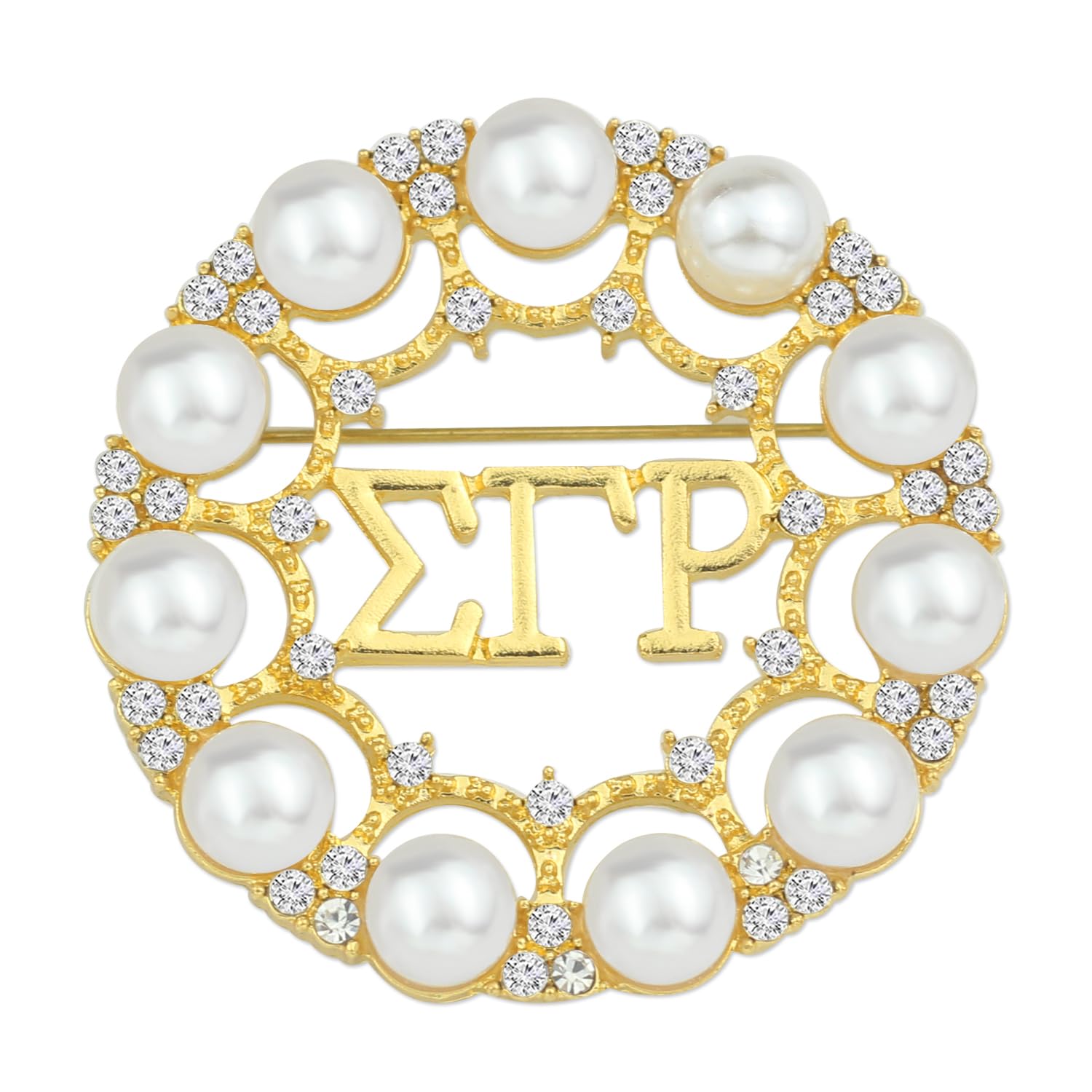 Sigma Gamma Rho Sorority Brooch Pin - 1922 SGR Pearl Rhinestone Pin For Sorority Sisters - View #10