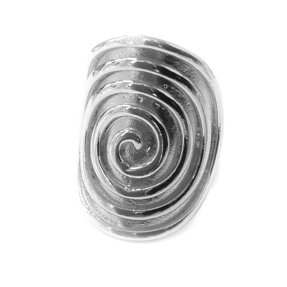 Greek Spira Eternity Pattern Ring In Rhodium Plated Sterling Silver