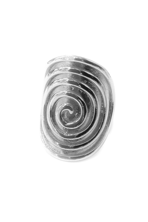 Greek Spira Eternity Pattern Ring In Rhodium Plated Sterling Silver