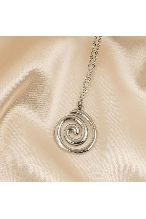 Greek Spiral Pendant Necklace in 925 Sterling Silver - Anniversary Gift For Her