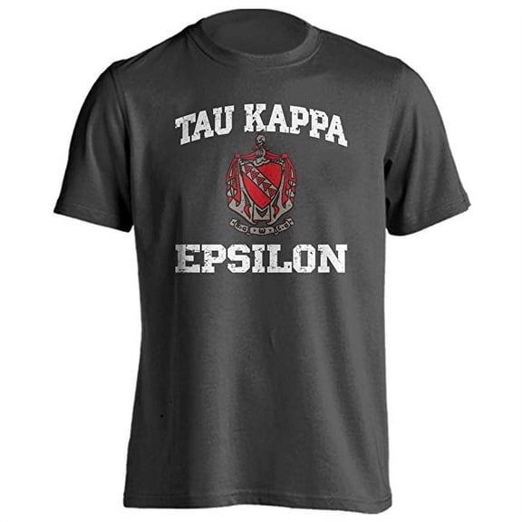 Greek Tau Kappa Epsilon TKE Coat of Arms Retro Distressed Short Sleeve T-Shirt