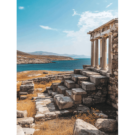 Greek Temple Ruins Canvas Wall Art/Decorative Painting Suitable for Living Room Bedroom Office Study and Hotel Decoration.