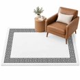 Greek Themed Area Rug 3'x5', Traditional Meander Border Square ...