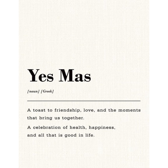 Greek Yia Mas Definition Poster Toast to Health Wall Art, Funny Home Decor, Home Bar Decor, Modern Greek Themed Sign, Wall Canvas Posters