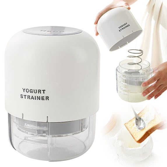 Greek Yogurt Maker with Lid, 1.5Qt Yogurt Strainer with Ultra Fine Mesh & Press System, Thick High Protein Yogurt in Hours, BPA-Free Whey Separator for Labneh Cheese
