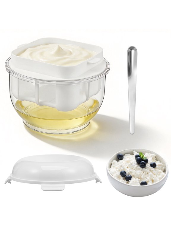 Greek Yogurt Maker with 5" Spoon Multifunctional Greek Yogurt Strainer with Fine Mesh for Cheese Nut Milk