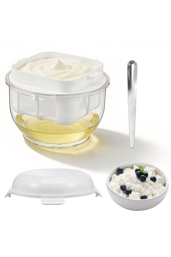 Greek Yogurt Maker with 5" Spoon Multifunctional Greek Yogurt Strainer with Fine Mesh for Cheese Nut Milk