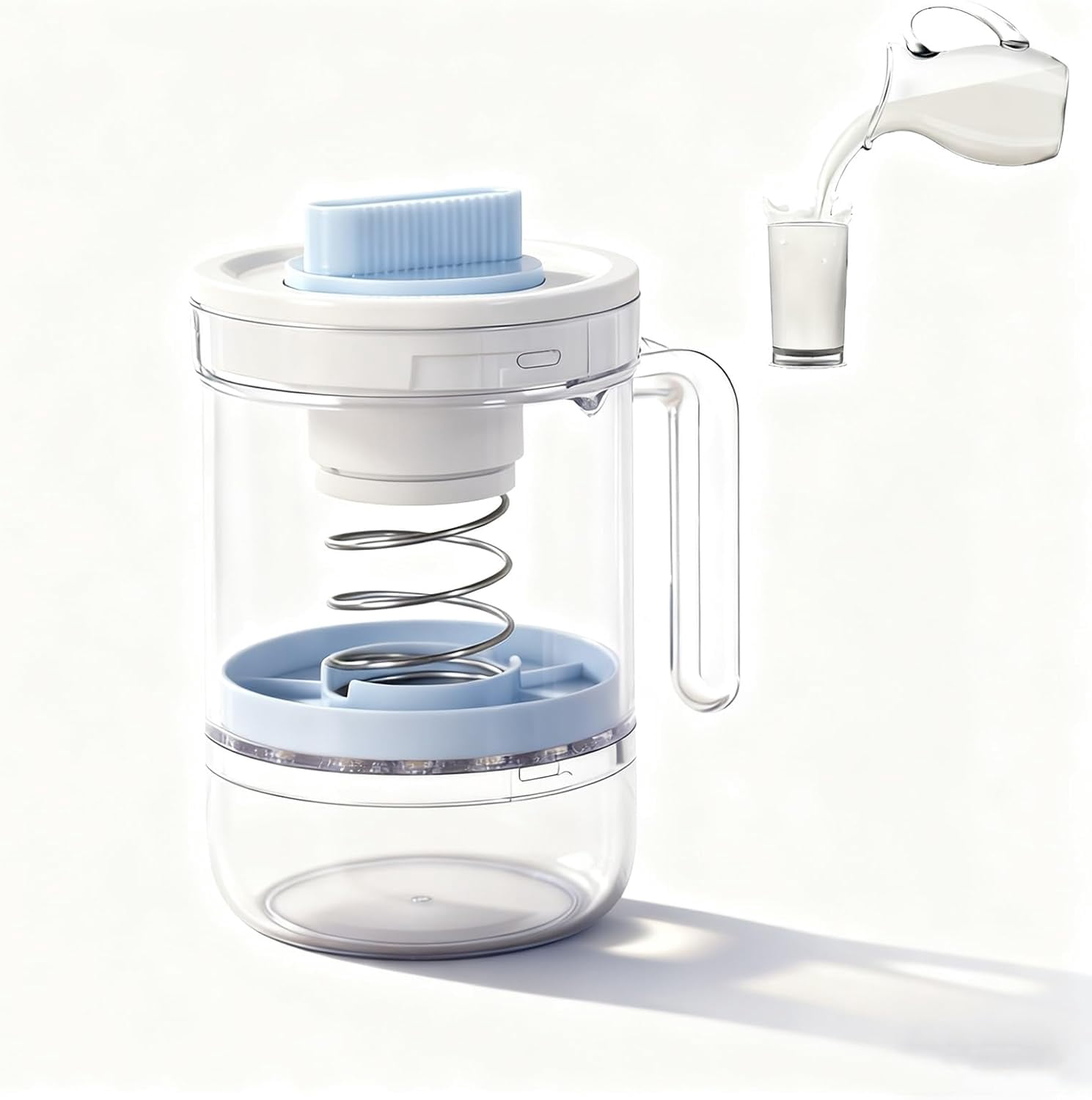 Greek Yogurt Strainer with Spring-Loaded Press, Ultra-Fine Mesh Bags  Adjustable Twist Knob Whey Separator, BPA-Free Yogurt Filter Jar, Holds 450 g Yogurt, 270 ml Whey Collector