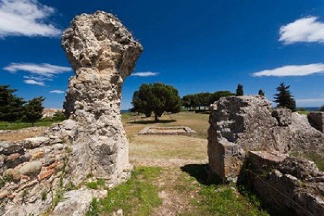Greek and Roman Ruins Aleria Canvas Art - Walter Bibikow DanitaDelimont (36 x 24)