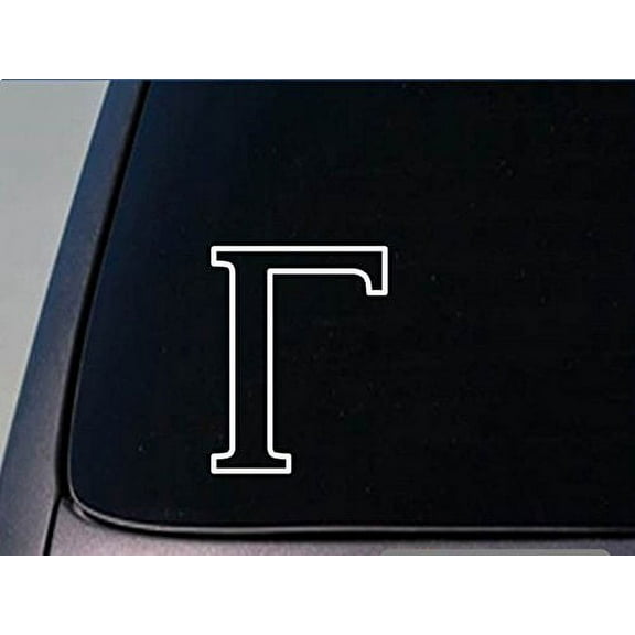 Greek letter Gamma sticker *H253* 6 inch tall vinyl fraternity sorority