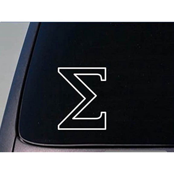 Greek letter Sigma E sticker *H268* 6 inch tall vinyl fraternity sororit