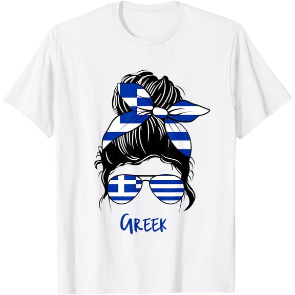 Greek woman Greece girl flag T-Shirt mens t shirt，white，women，funny，misfits，men，journey，t-shirt