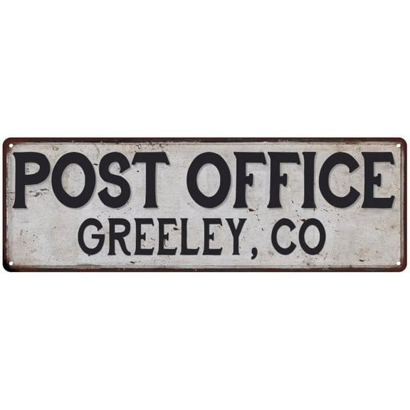 Greeley, Co Post Office Metal Sign Vintage 6x18 106180011288
