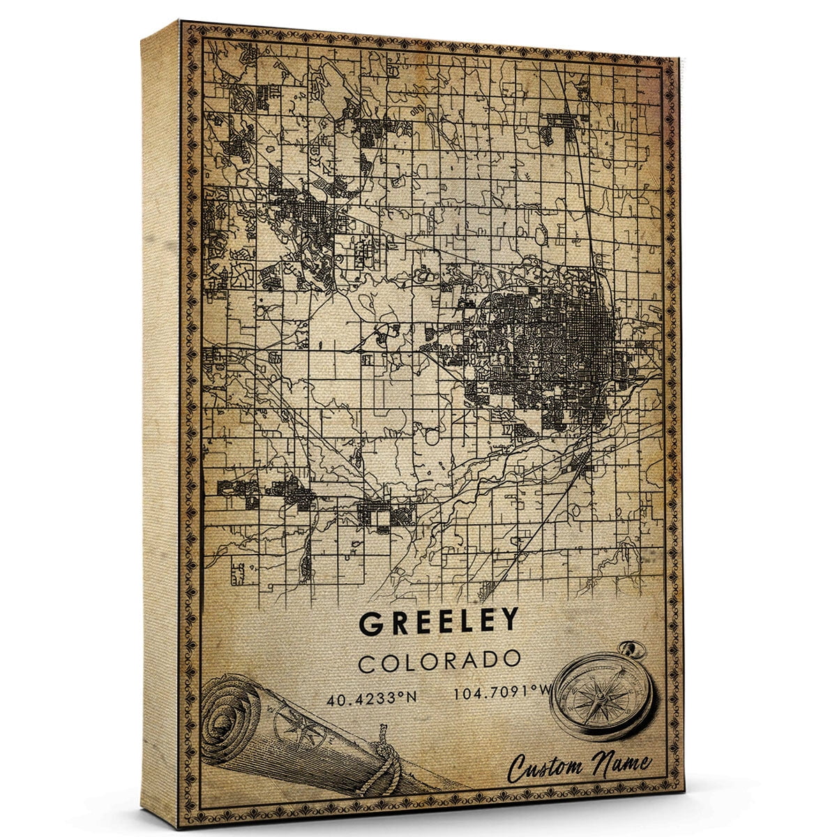 Greeley Map Poster, Colorado Map City Art Poster, Canvas, Greeley Map ...