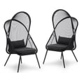 thumbnail image 1 of Greemotion Alverta 2-Piece Black Outdoor Fabric Mesh Foldable Chair, 1 of 7