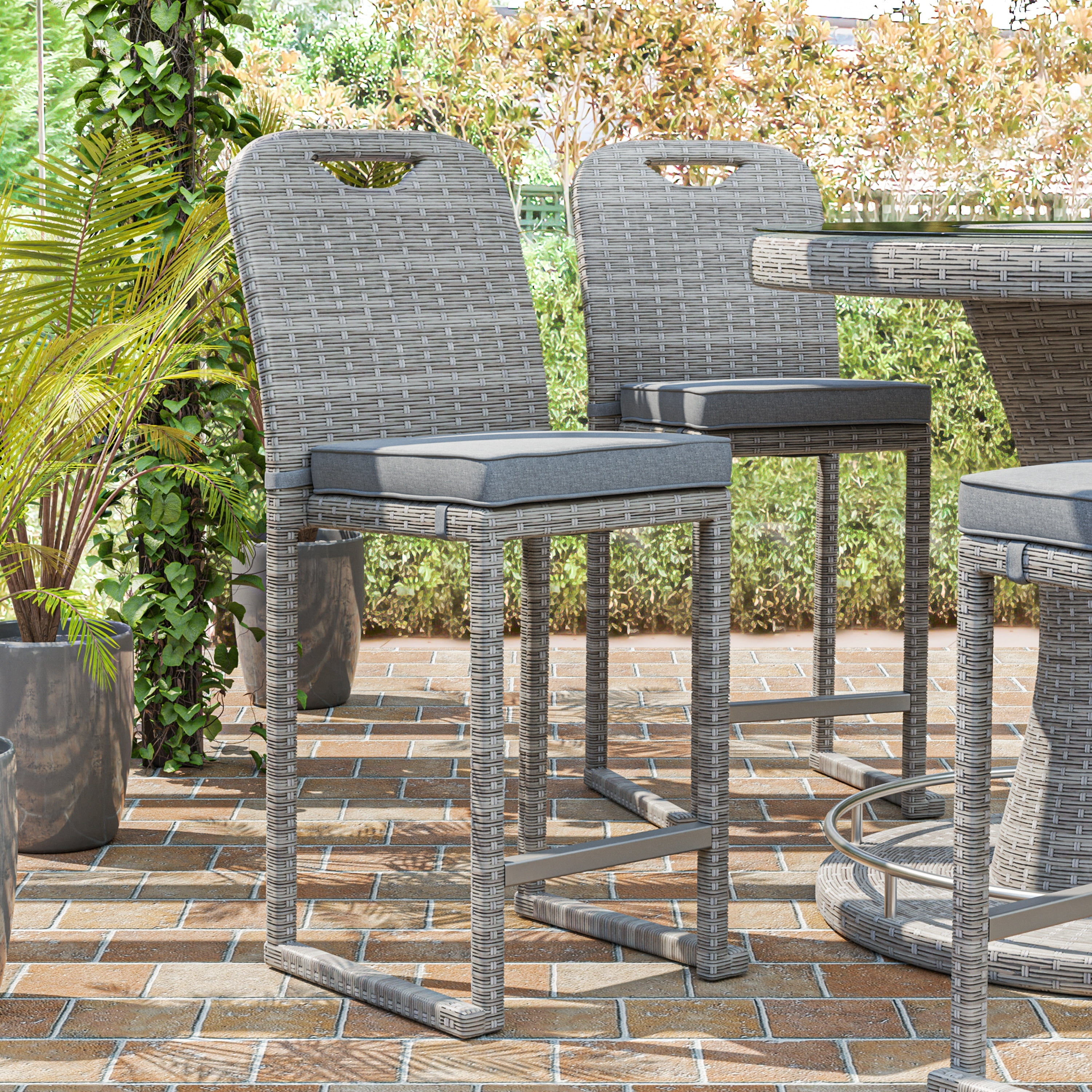 Greemotion Cyprus Stainless Steel Bar Stools Set of 6 - Walmart ...