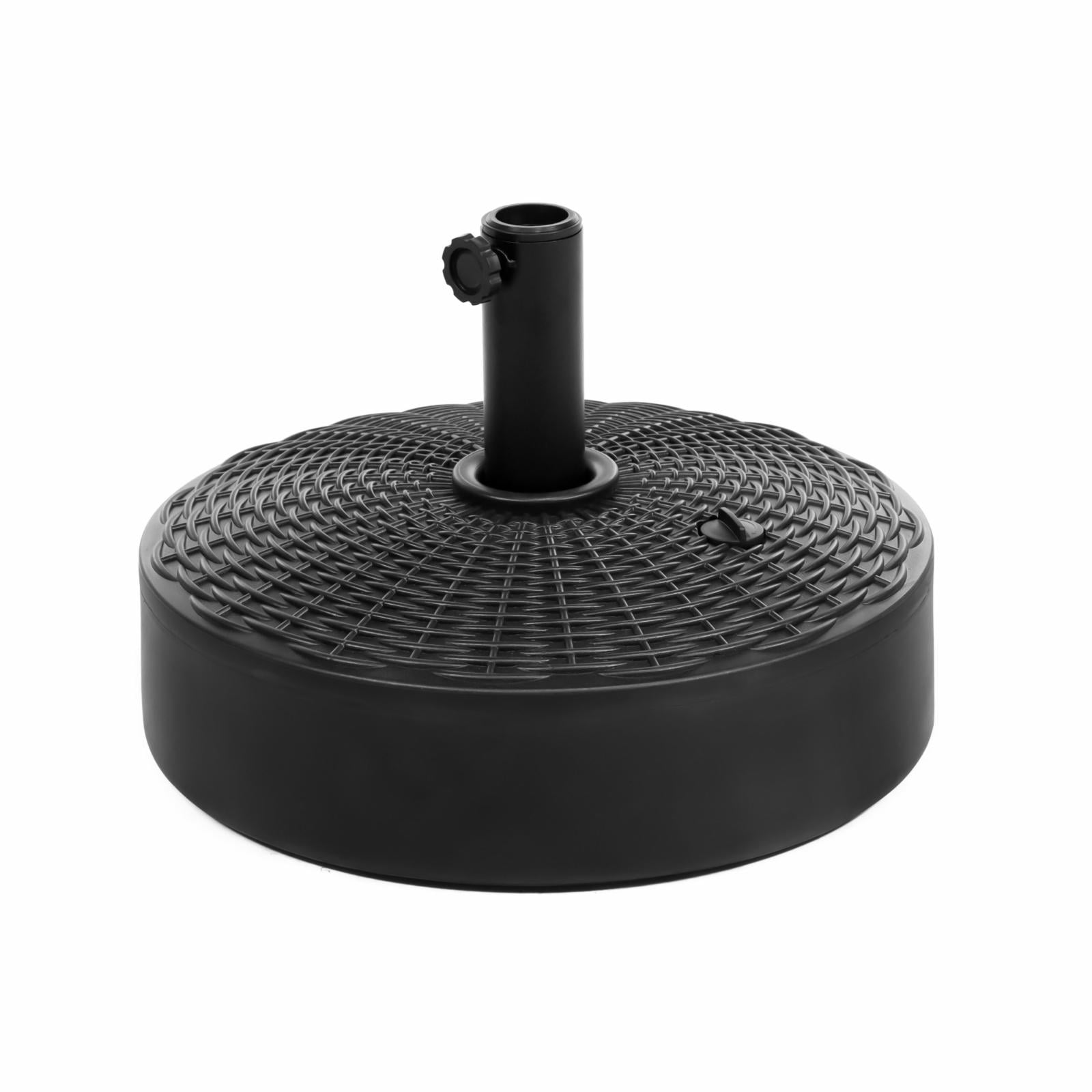 Black Plastic Basket Weave Fillable Umbrella Base