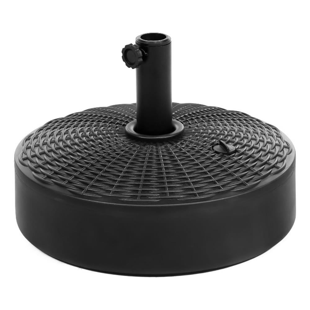 Black Plastic Basket Weave Fillable Umbrella Base