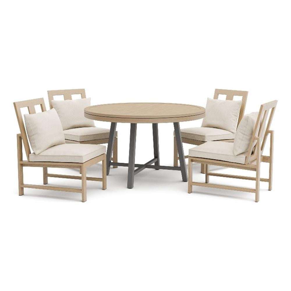 Greemotion Lyon 5-Piece 3-in-1 Metal Patio Round Dinette Set with ...